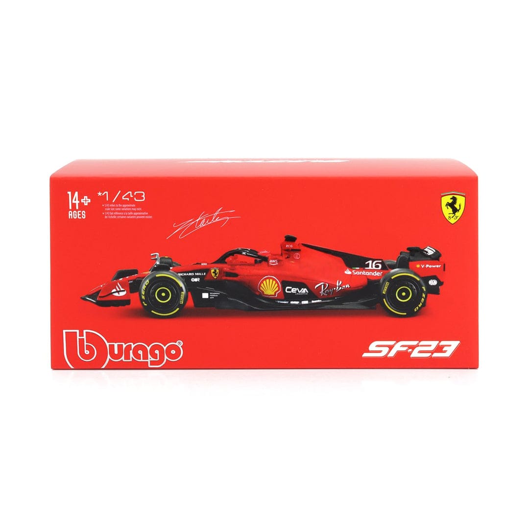 Bburago - 1/43 Scale Model Compatible with Ferrari SF23 - 16 Compatible with Charles Leclerc 2023 Formula 1 Model Car
