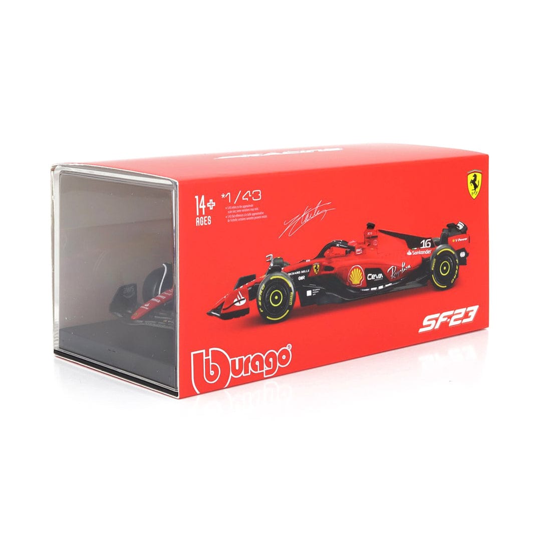 Bburago - 1/43 Scale Model Compatible with Ferrari SF23 - 16 Compatible with Charles Leclerc 2023 Formula 1 Model Car