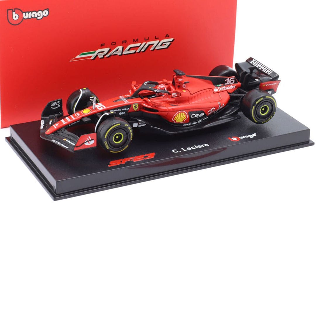 Bburago - 1/43 Scale Model Compatible with Ferrari SF23 - 16 Compatible with Charles Leclerc 2023 Formula 1 Model Car