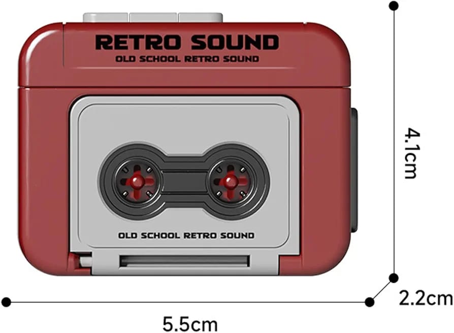 Retro Tape Recorder 3D Keychain With Sound (Select From Drop Down Menu for colour)