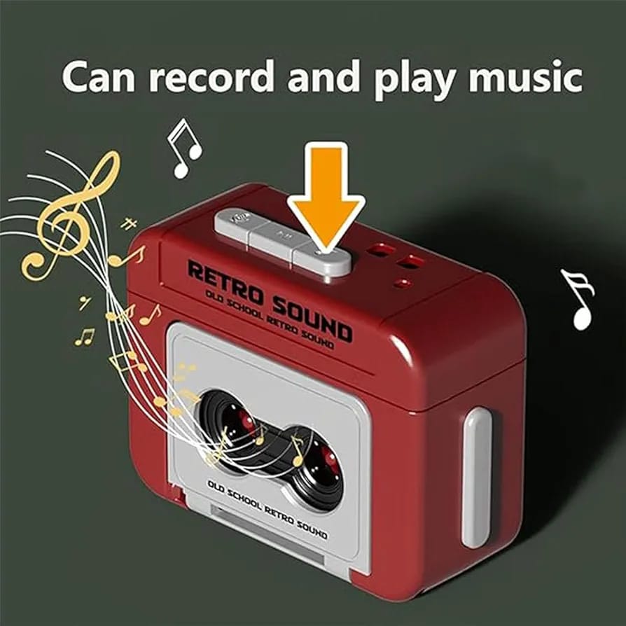 Retro Tape Recorder 3D Keychain With Sound (Select From Drop Down Menu for colour)