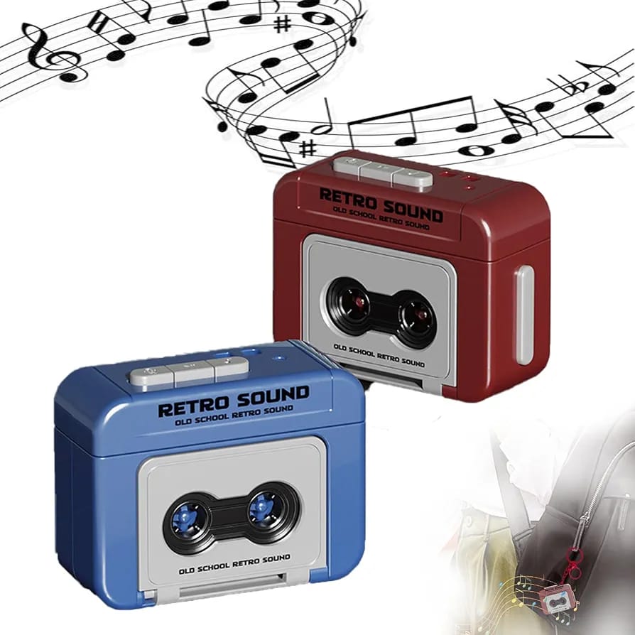 Retro Tape Recorder 3D Keychain With Sound (Select From Drop Down Menu for colour)
