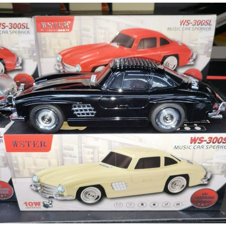 WS - 300SL Music Wireless Car Bluetooth Speaker With Working Headlights - Black