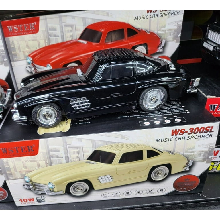 WS - 300SL Music Wireless Car Bluetooth Speaker With Working Headlights - Black