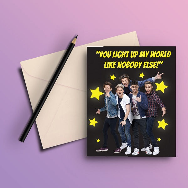 One Direction You Light Up My World Greeting Card