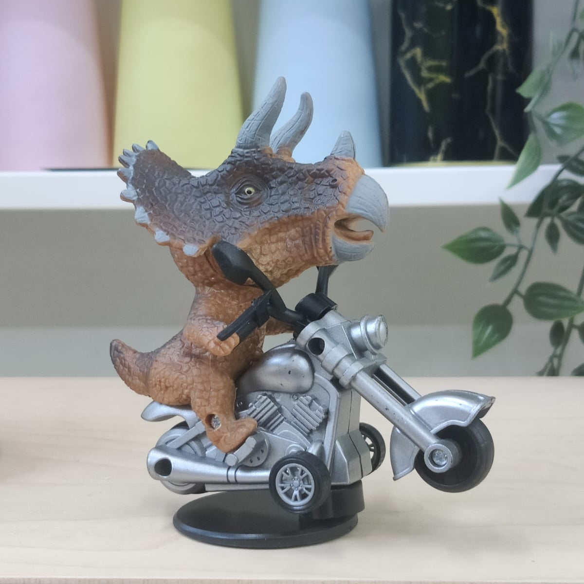 Rotating Dinosaur Car Ornament for Dashboard and Desktop