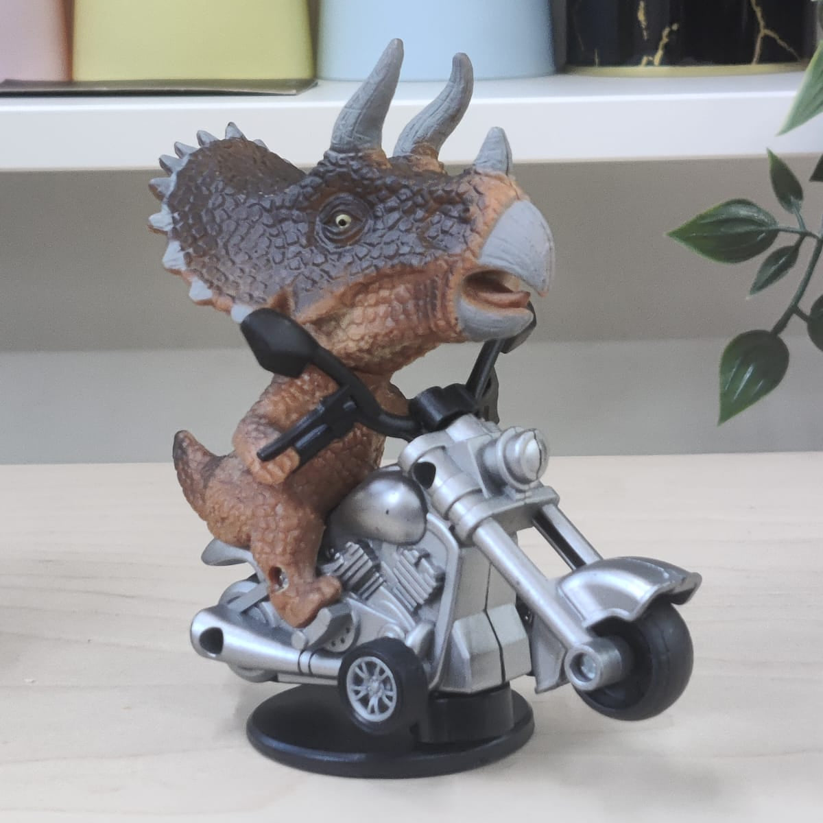 Rotating Dinosaur Car Ornament for Dashboard and Desktop