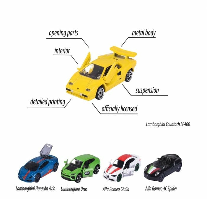 Majorette Dream Cars Italy Giftpack Premium Diecast Car Model - Set of 5