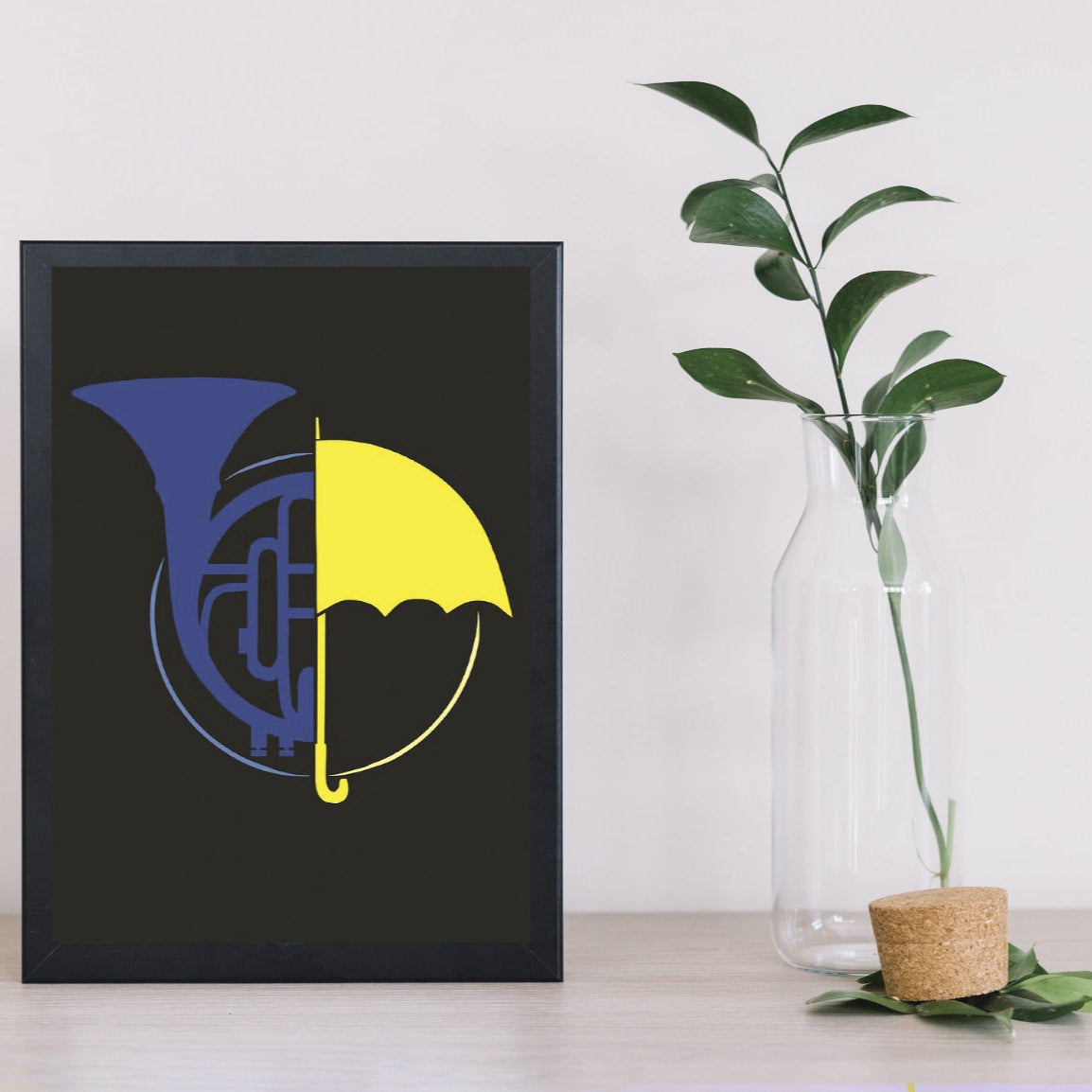 How I Met Your Mother - Yellow Umbrella and Blue Horn A4 Frame