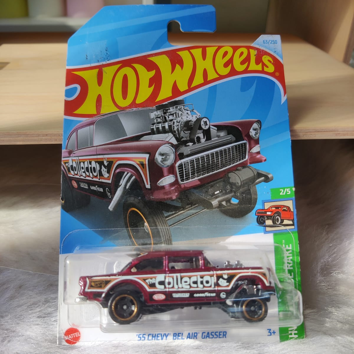 Hotwheels Imported '55 Chevy Bel Air Gasser Card Damaged - Car In Mint Condition