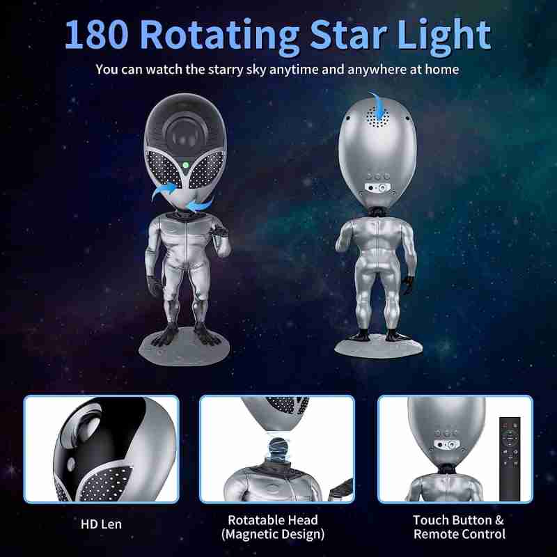 Repeat What You Say Talking Alien Projector Toy Star Light Remote Control (Grey)