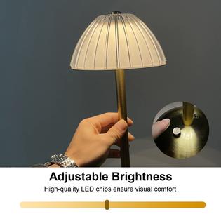 Table Lamp, Cordless Crystal Lamp with USB Charging Port, Rechargeable 3 Color Dimmable Gold Desk Lamp with Touch Control, LED Bedside Lamp for Home Office Restaurant, Bulb Included