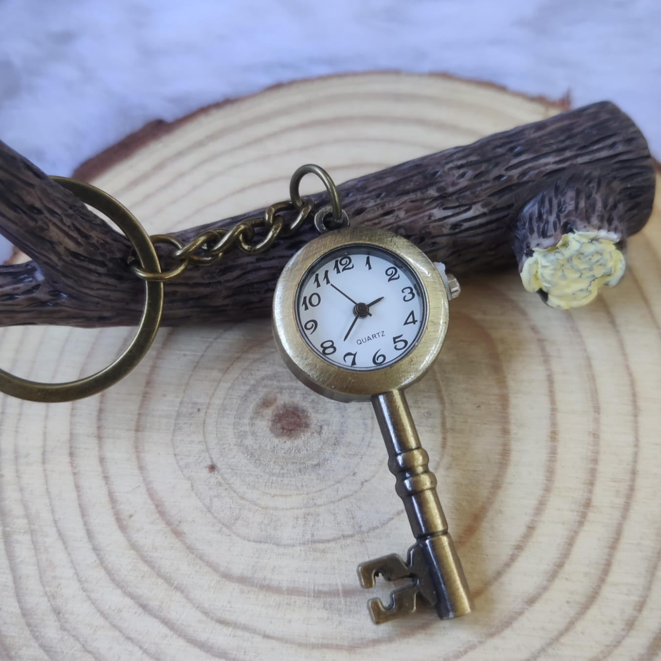 Key-Shaped Pocket Watch Keychain