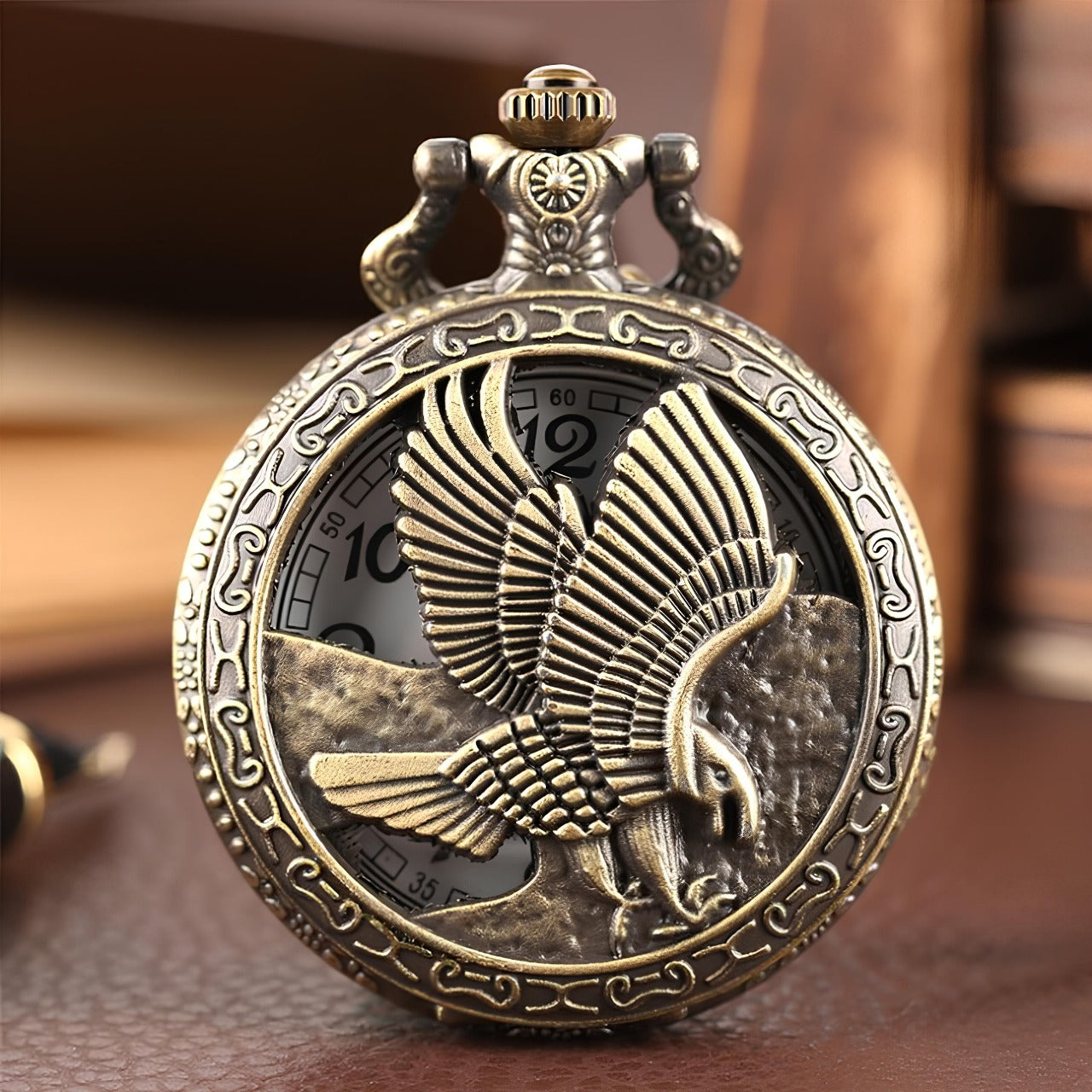 Eagle Pocket Watch Keychain