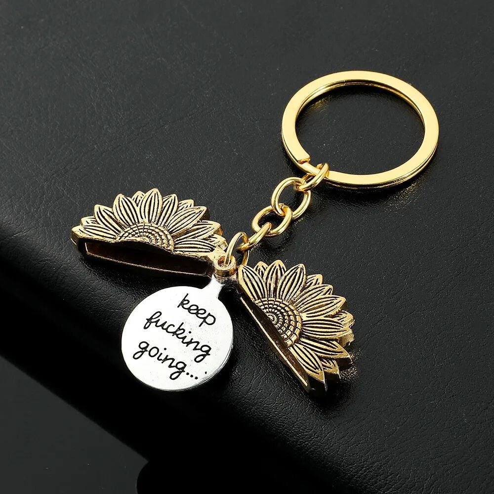 Keep Going Motivational Metal Keychain