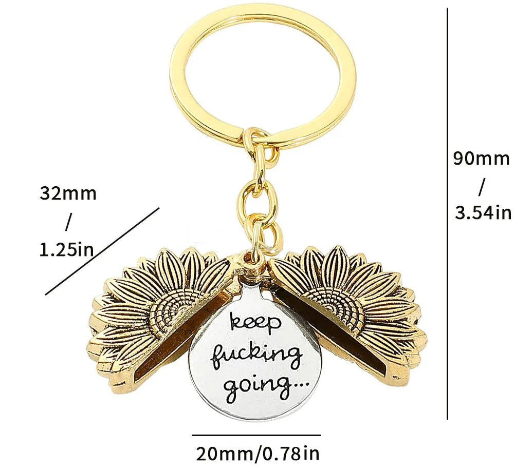 Keep Going Motivational Metal Keychain