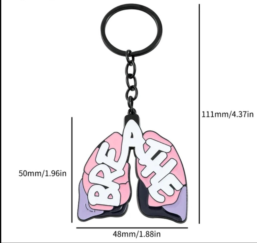Breathe Metal Keychain