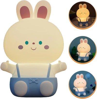 Cute Bunny Touch Silicon 3D Lamp - 7 Colours (Select From Drop Down Menu)