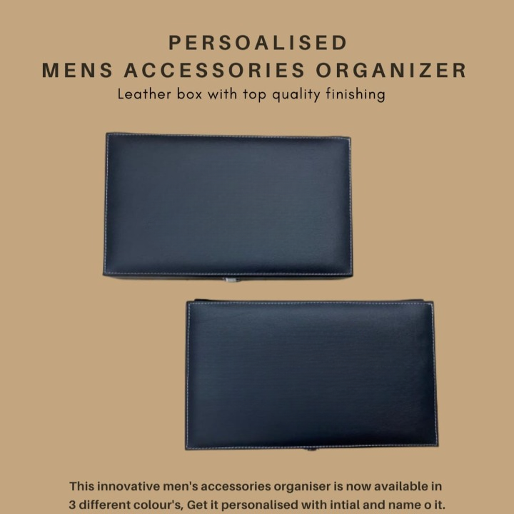 Personalised Name Engraved Men's Accessories Box (No COD Allowed) - Prepaid Orders Only