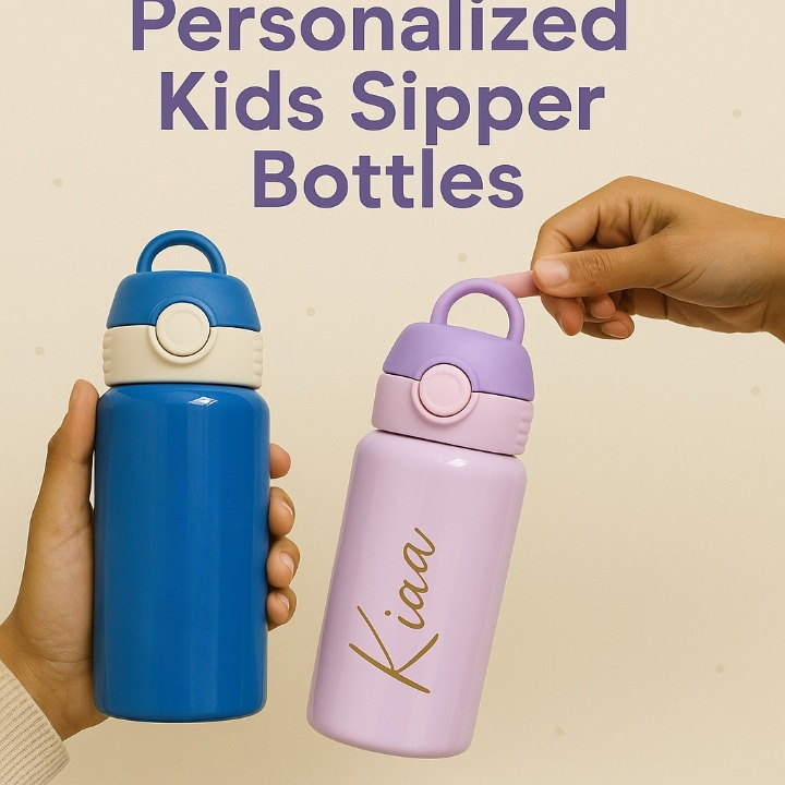 Personalised Name Engraved Kids Sipper Bottle 400ml (No Cash On Delivery Allowed On This Product)