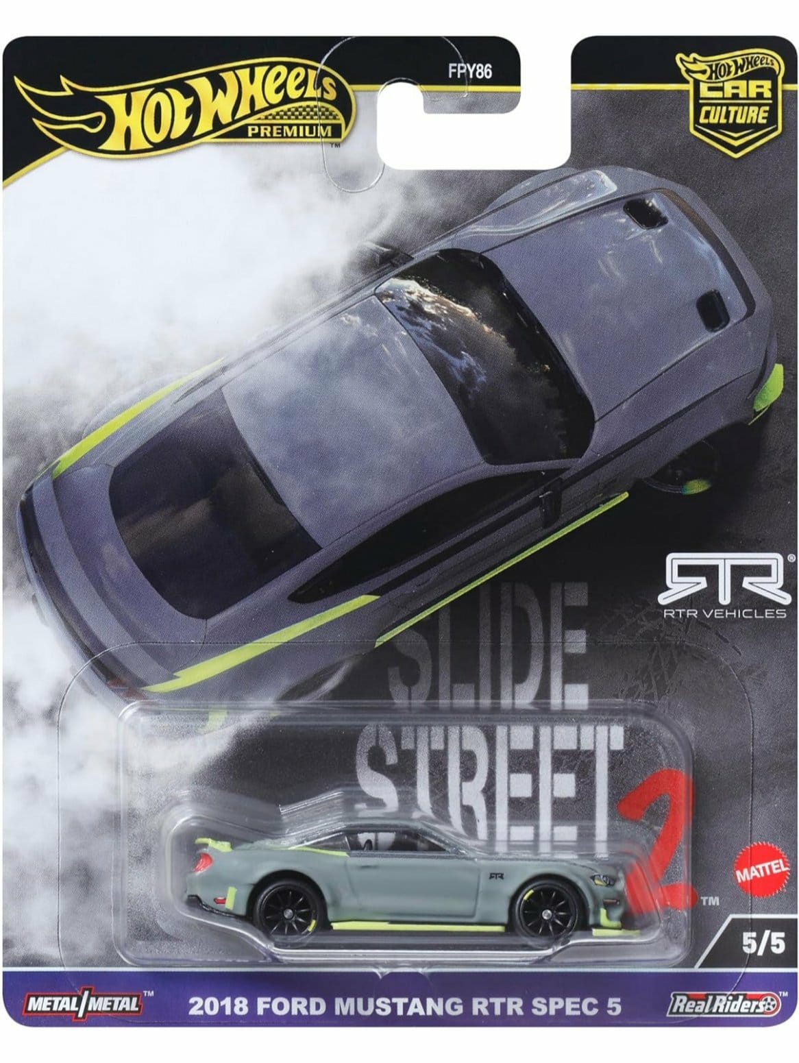 1:64 Hot Wheels 2024 Slide Street 2 (Real Drift Cars)- Premium Pop Culture Series H Diecast Model Cars ( Set Of 5 )