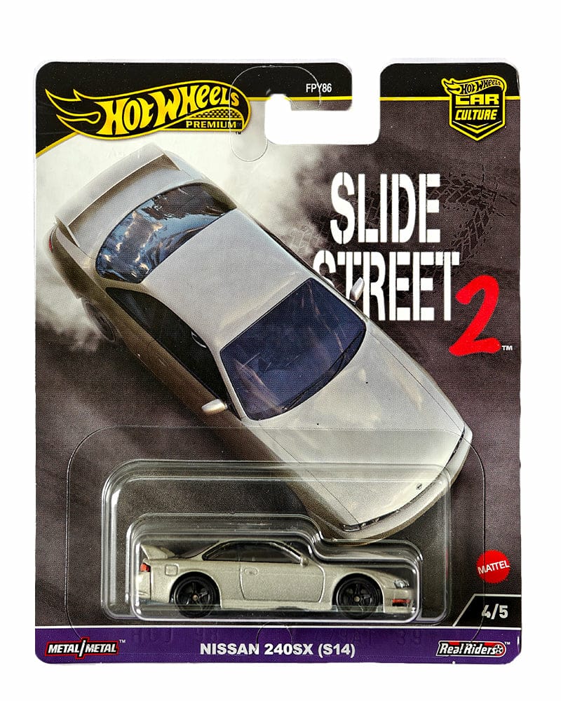1:64 Hot Wheels 2024 Slide Street 2 (Real Drift Cars)- Premium Pop Culture Series H Diecast Model Cars ( Set Of 5 )