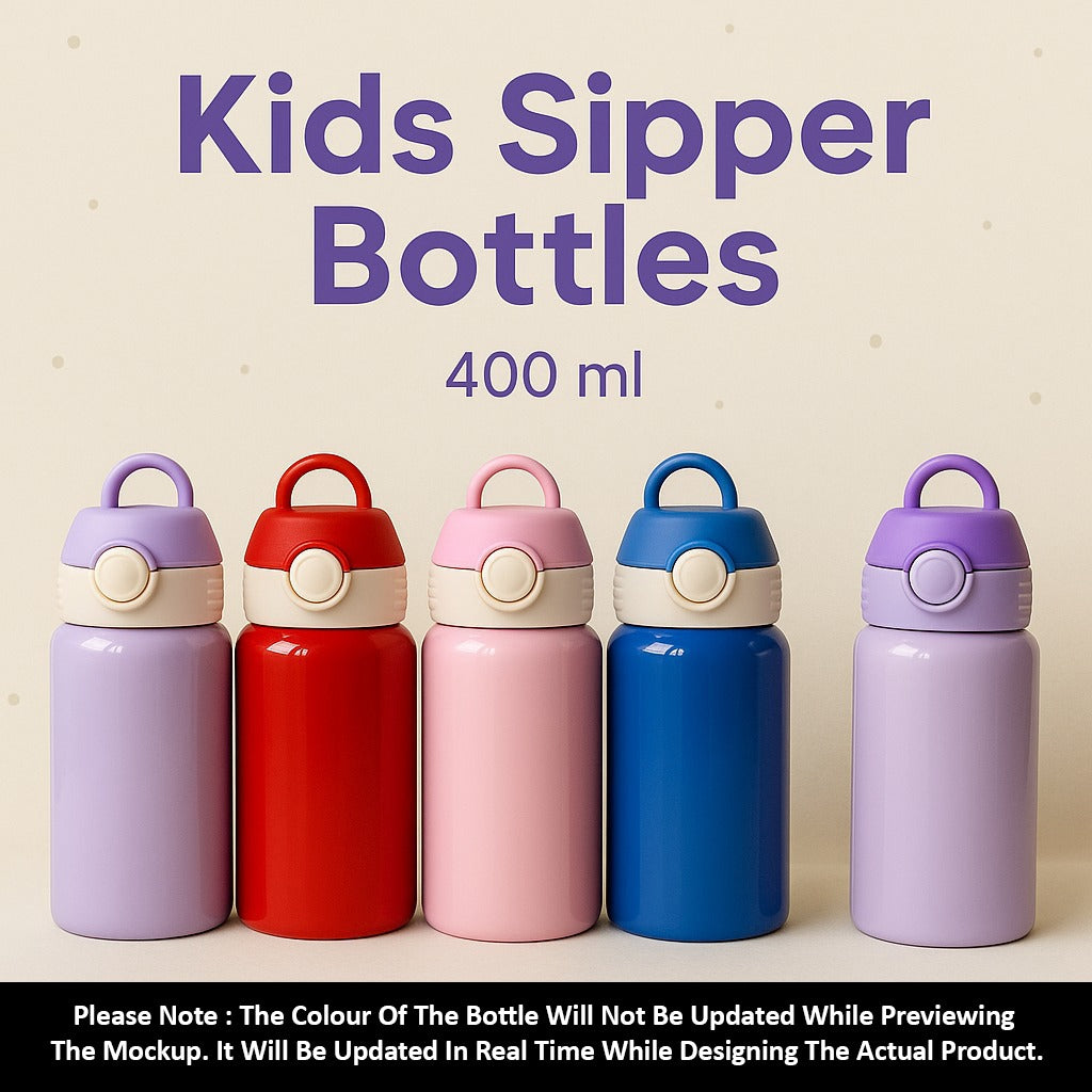 Personalised Name Engraved Kids Sipper Bottle 400ml (No Cash On Delivery Allowed On This Product)