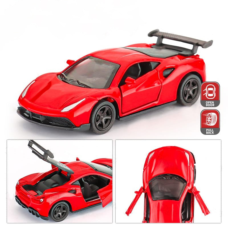 AMZ Toys Diecast Metal Scale Model Car - Red