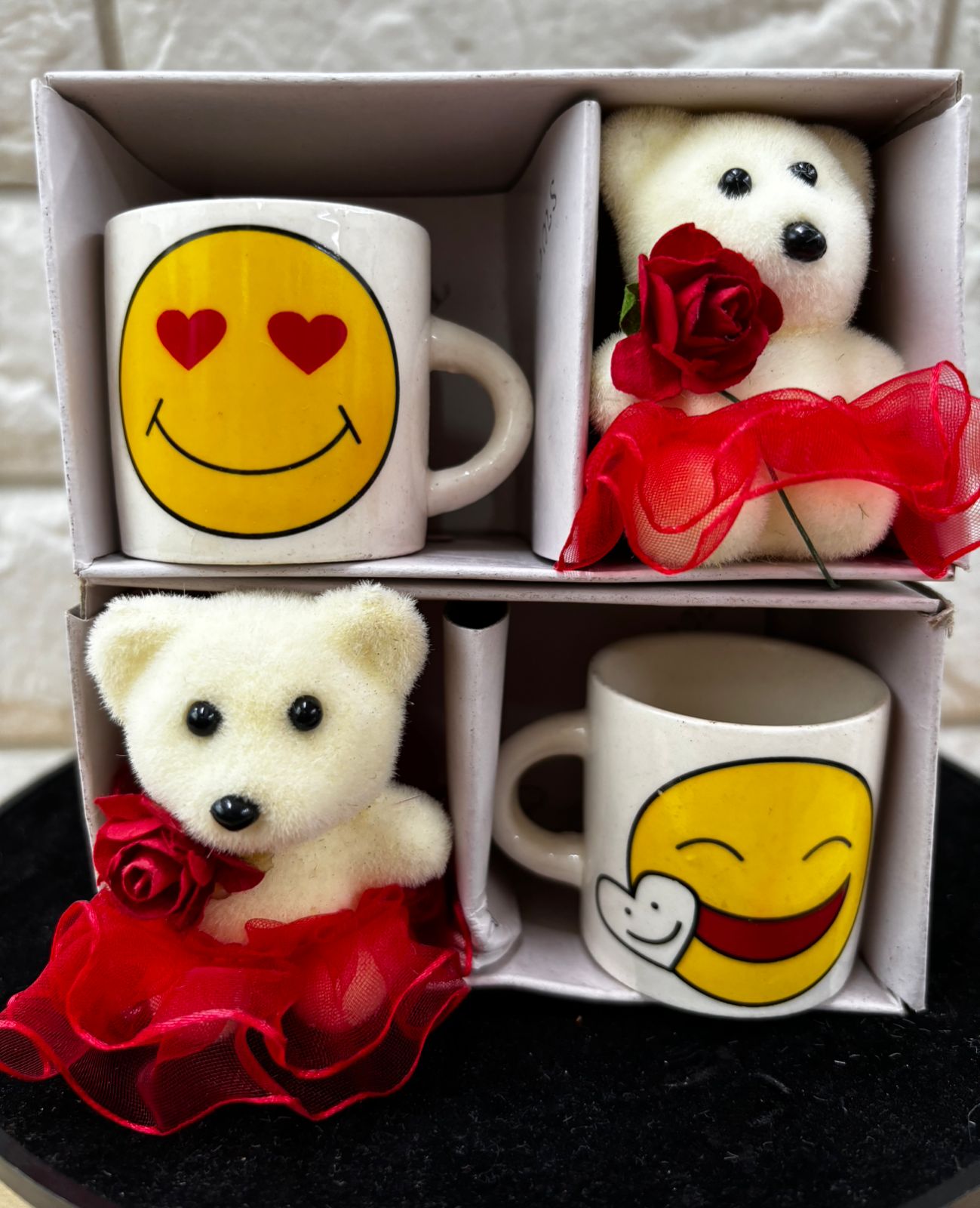 Cute Valentine 3D Ceramic Mini Mug and Teddy - Set of 2