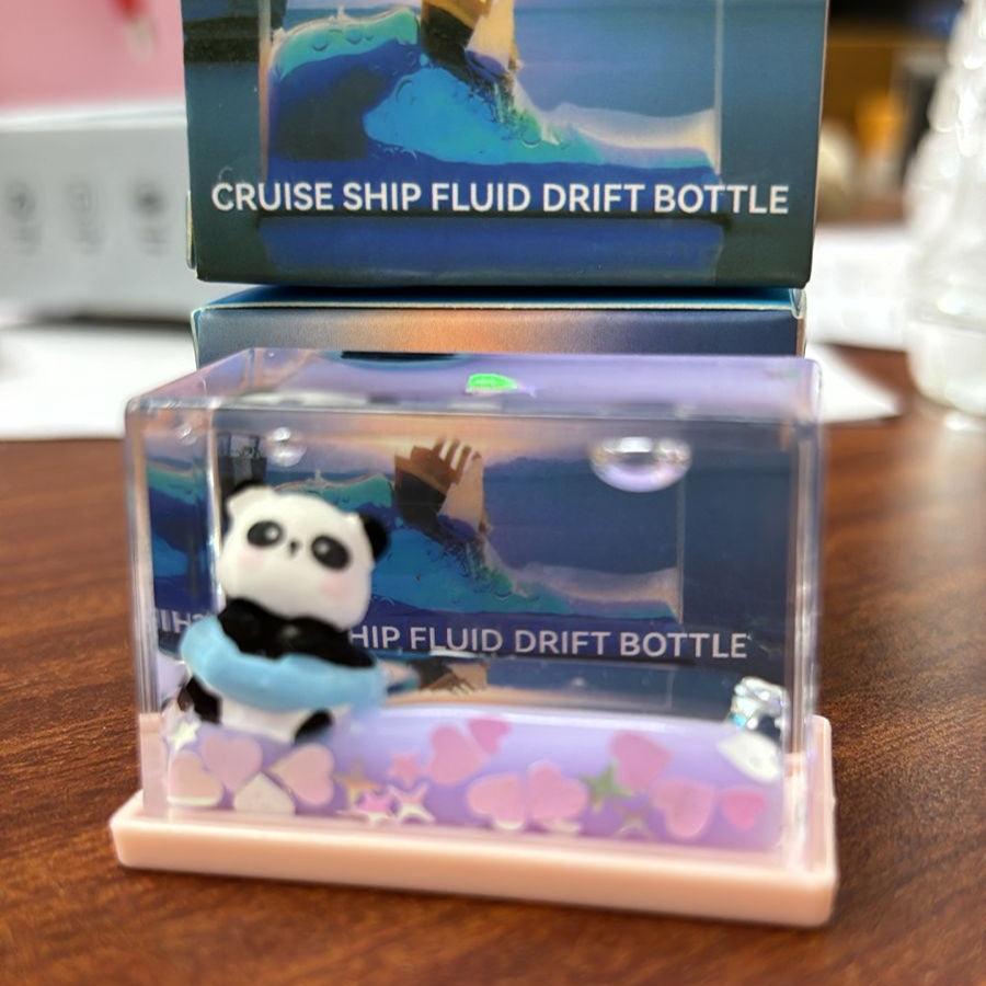 Unsinkable Floating Panda Jelly Glitter Rectangle Desk Accessory - Random Colour Will Be Provided