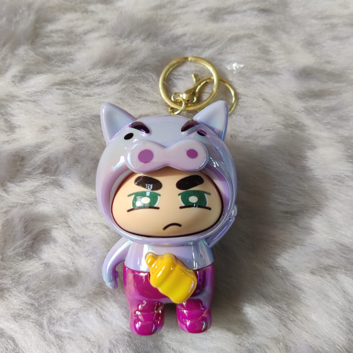 Shinchan Holographic Animal Cosplay Mood Swing Keychain With Bagcharm (Select From Drop Down Menu)