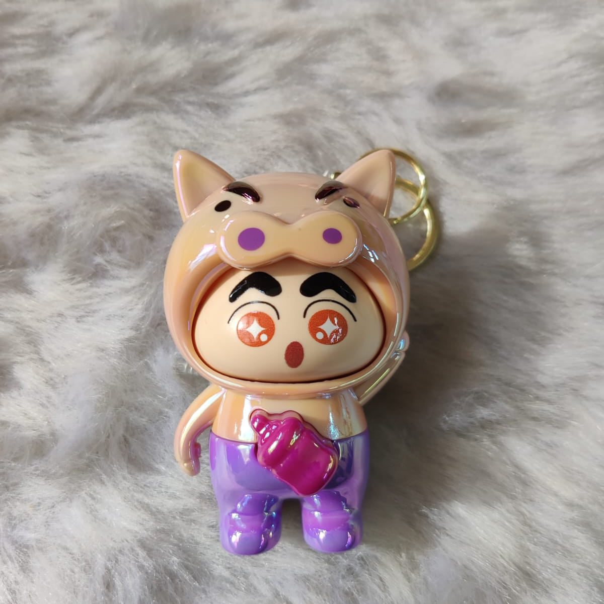 Shinchan Holographic Animal Cosplay Mood Swing Keychain With Bagcharm (Select From Drop Down Menu)