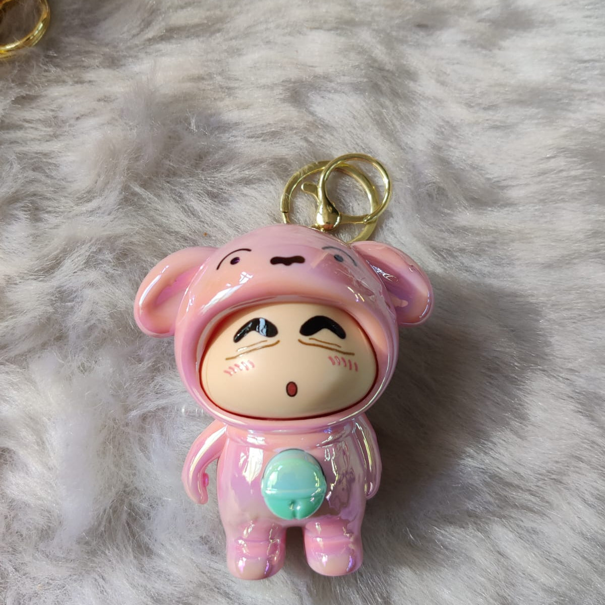 Shinchan Holographic Animal Cosplay Mood Swing Keychain With Bagcharm (Select From Drop Down Menu)