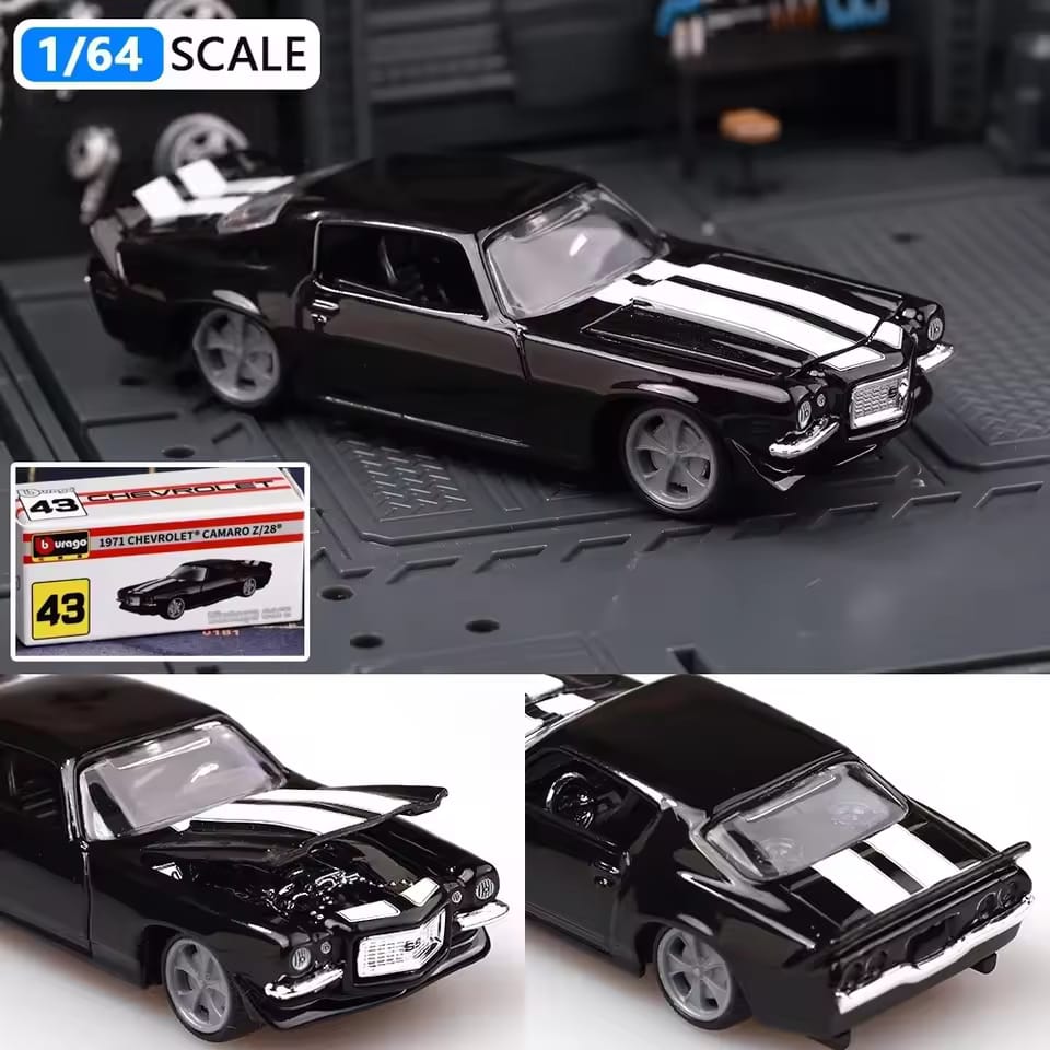 Official Bburago 43 1971 Chevrolet Camaro Z/28 - 1 : 64 Diecast Scale Model