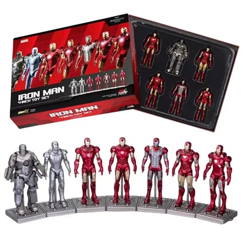 Marvel Studios : The Infinity Saga 4 Inch Scale Iron Man Collection Figures Set of 7 by ZD Toys