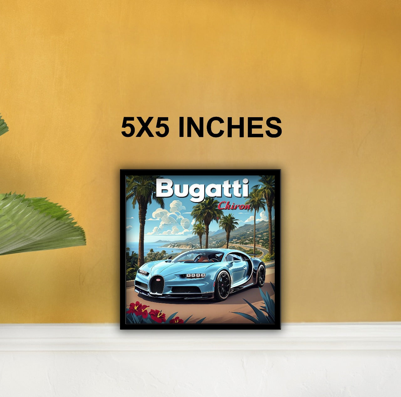 Bugatti Chiron Car Posters With Frame - 5*5 Inches