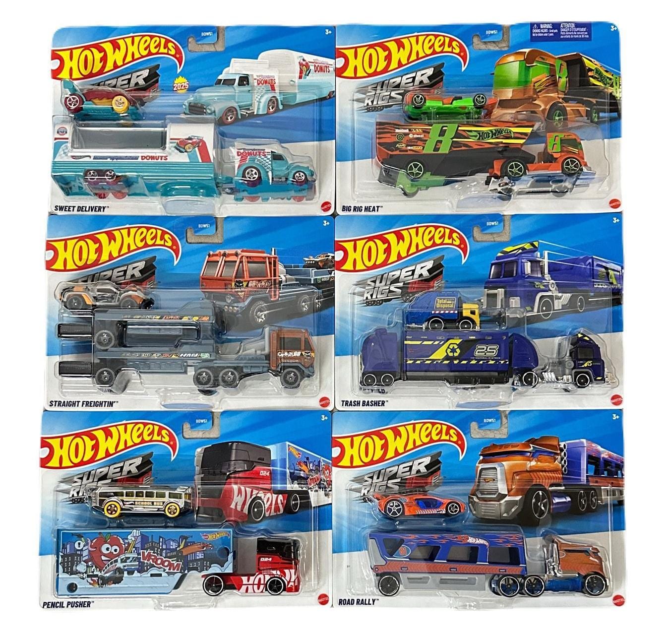 Hot Wheels 2025 Super Rigs Trucks - Set Of 6