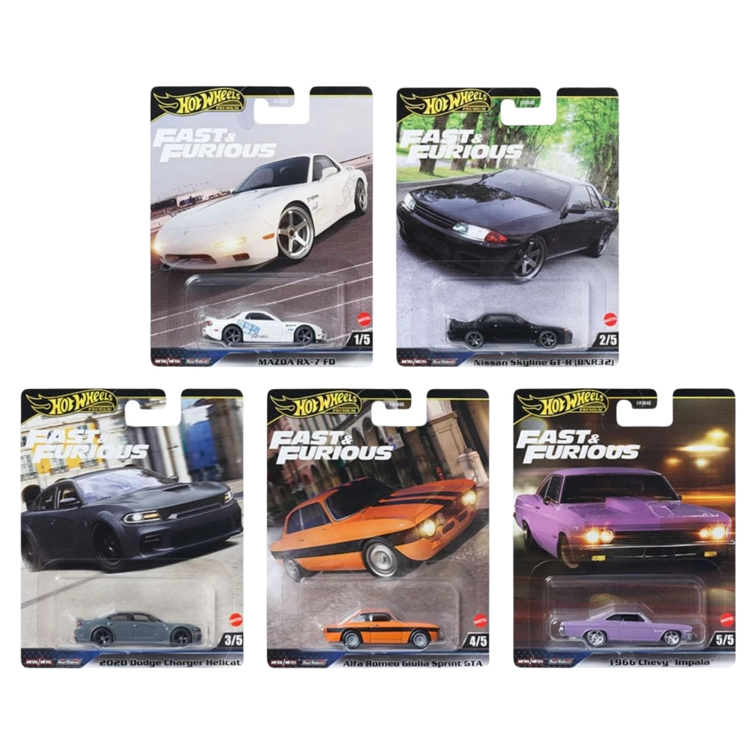 Hot Wheels 2025 Fast and Furious HNW46 953K 1:64 Scale - Set Of 5