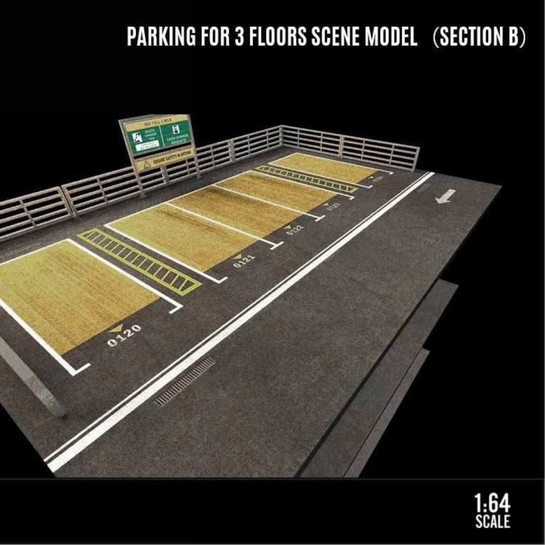 Diorama Parking With Lights for 3 Floors Scene Models for 1:64 Diecast Models (No Cod Allowed On This Product) - Prepaid Orders Only