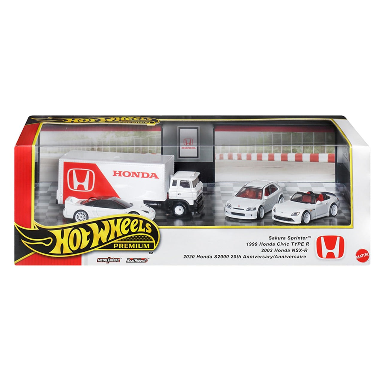 Hot Wheels Premium Honda Type R Heritage Ride On Toy 4 Mini Cars Collector Set Scale 1:64