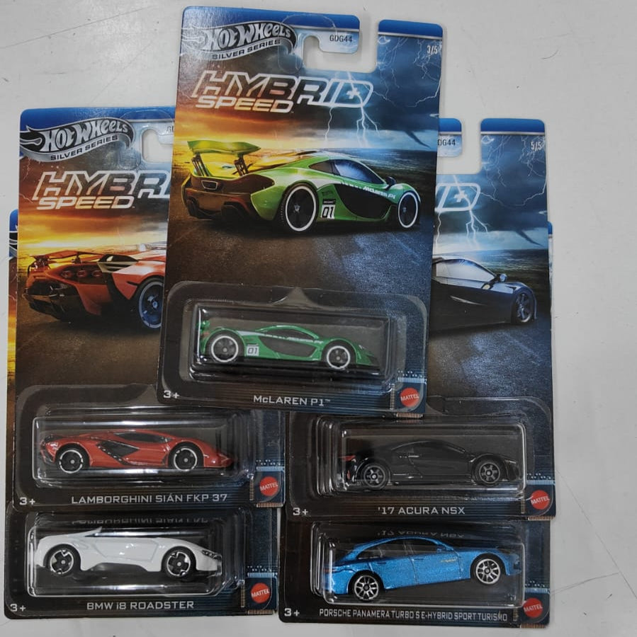 Hot Wheels Scale 1:64 Imported 2025 Silver Series Hybrid Speed Series - Set Of 5