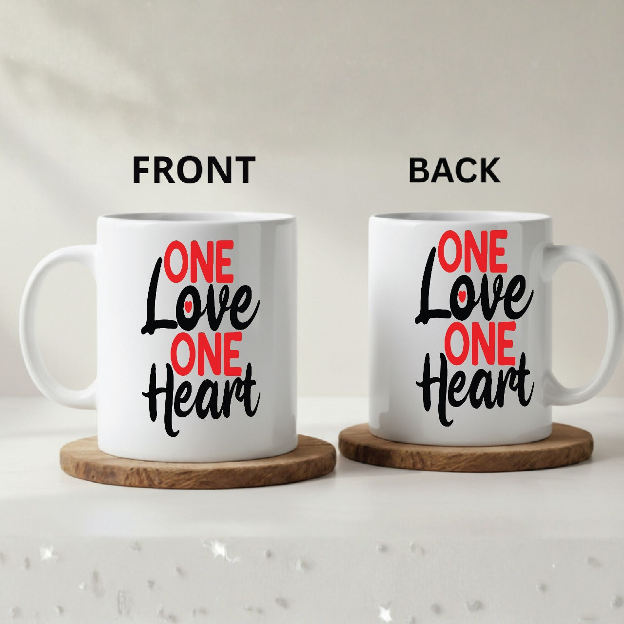 One Love One Heart 3D Ceramic Coffee Mug