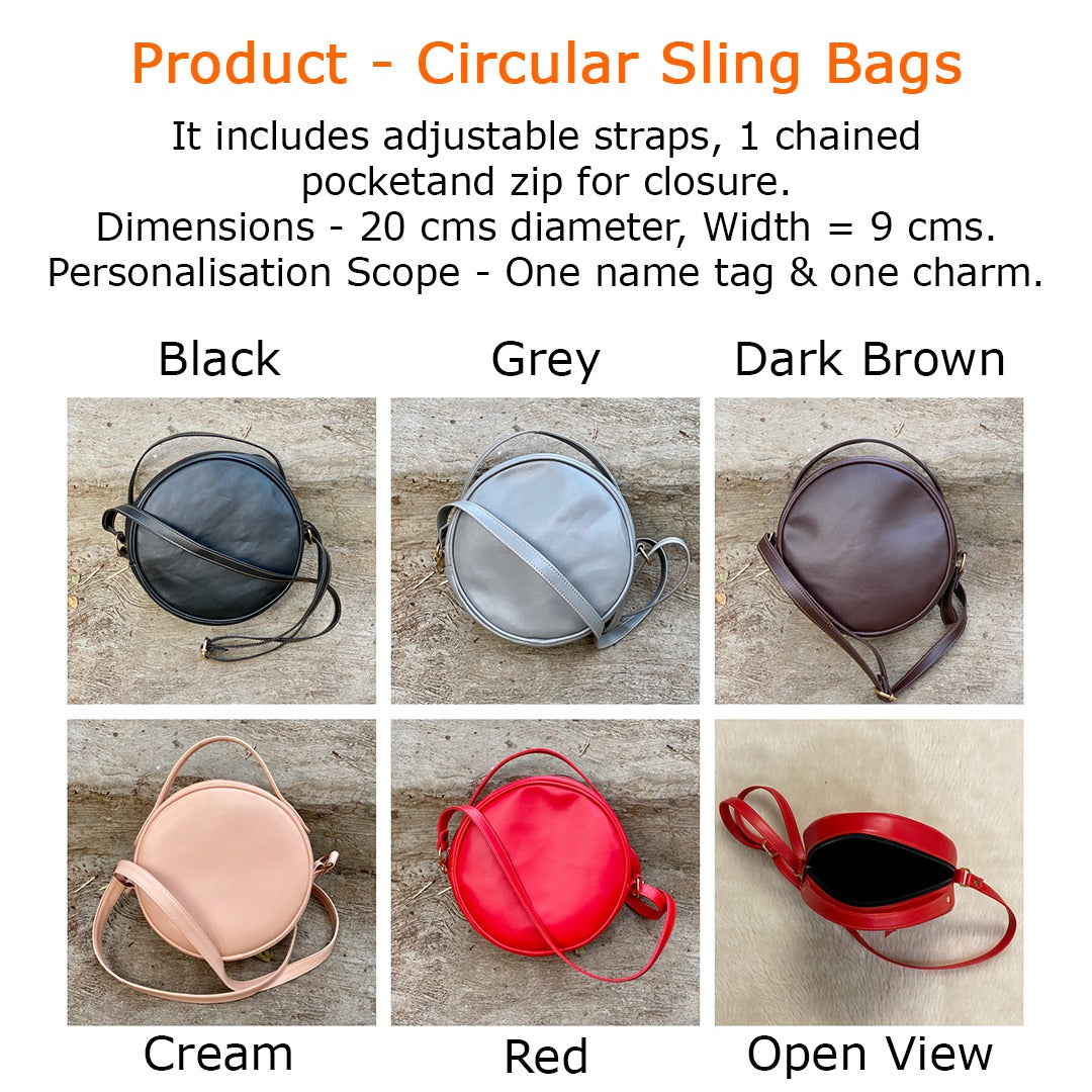 Personalised Circular Sling Bag ( No Cod on personalised Orders ) - Prepaid Orders Only