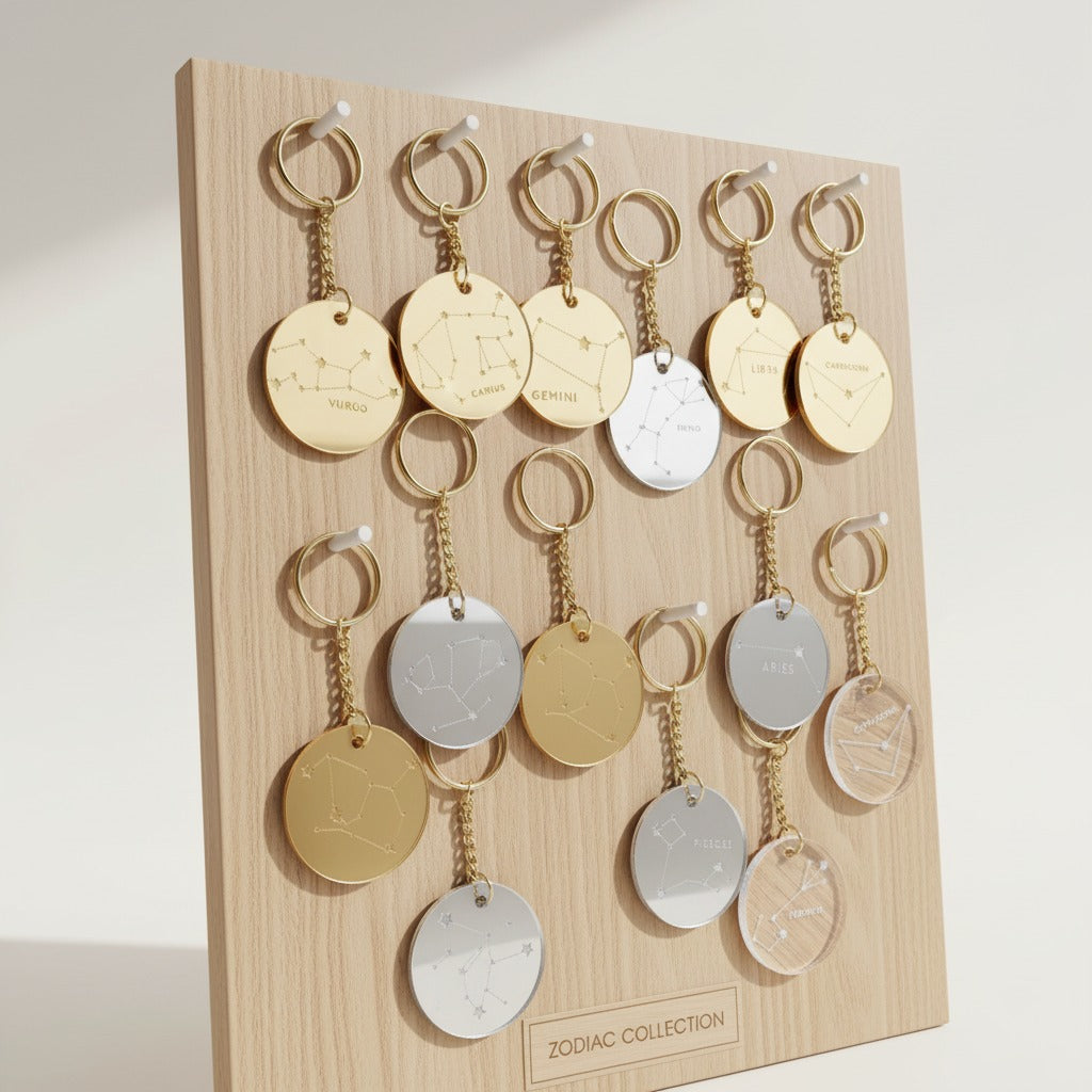 Zodiac Sign Keychain (Select From Drop Down Menu) - No Cod Allowed On This Product - Prepaid Orders Only