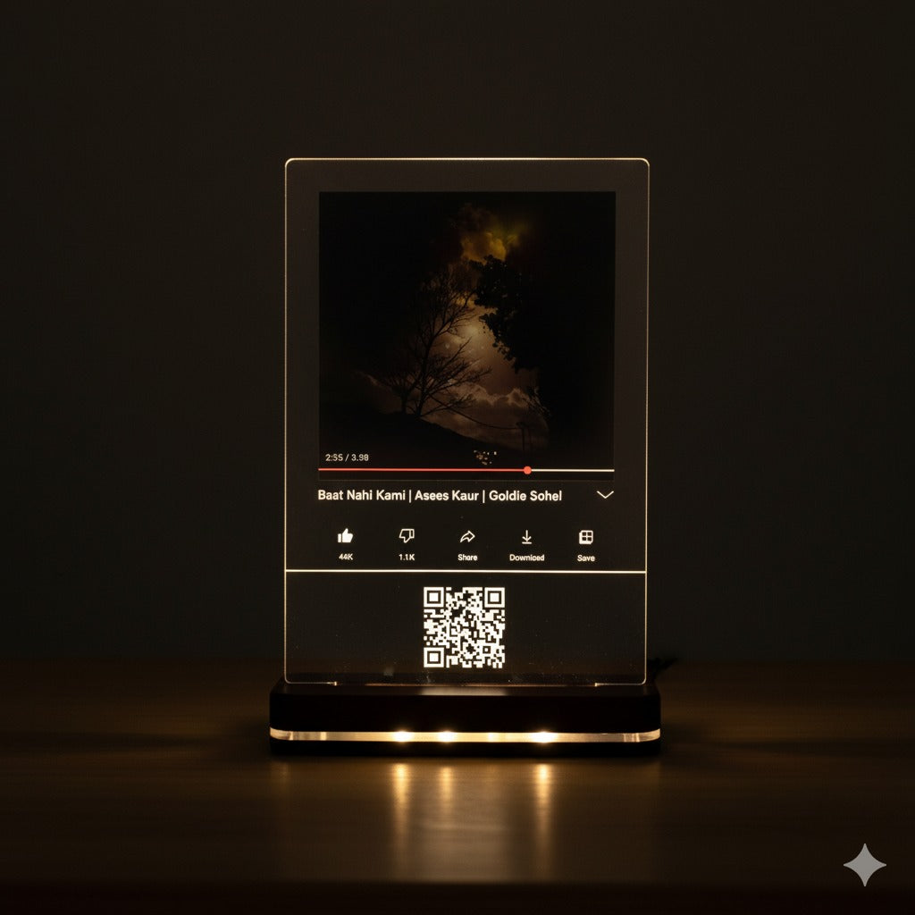 YouTube LED Plaque -Black Led Stand ( Prepaid orders only)