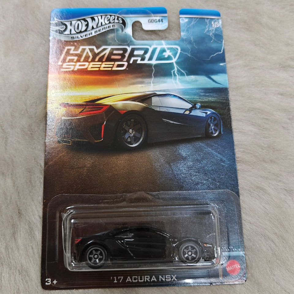 Hot Wheels Scale 1:64 Imported 2025 Silver Series Hybrid Speed Series - 2017 Acura NSX - Blister Broken - Car In Mint Condition