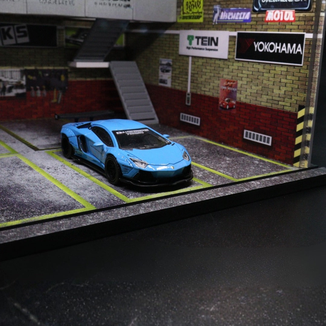 G-Fans JDM Double - Storey Garage Diorama With Lights for 1:64 Diecast Models (No Cod Allowed On This Product) - Prepaid Orders Only