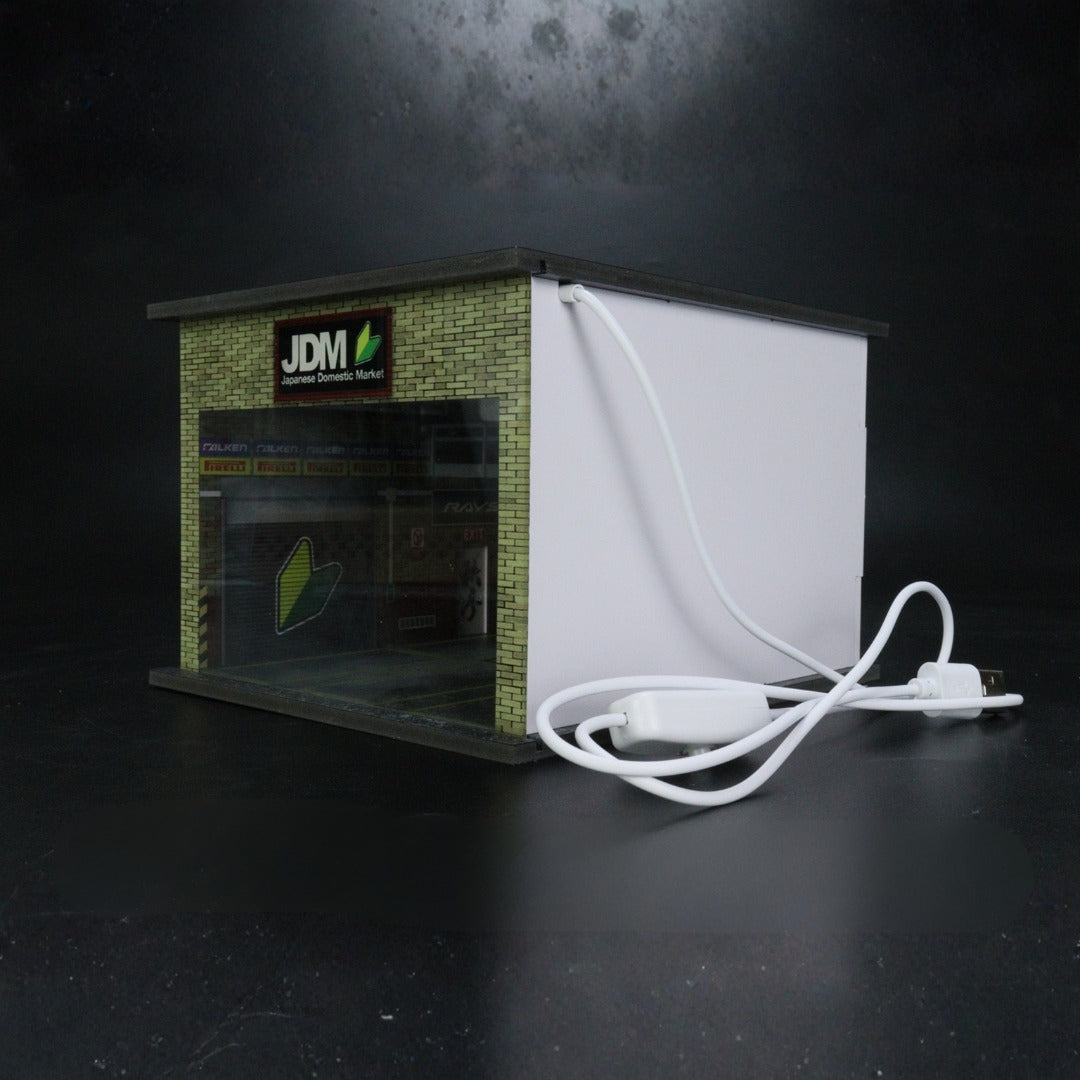 G-Fans JDM Double - Storey Garage Diorama With Lights for 1:64 Diecast Models (No Cod Allowed On This Product) - Prepaid Orders Only
