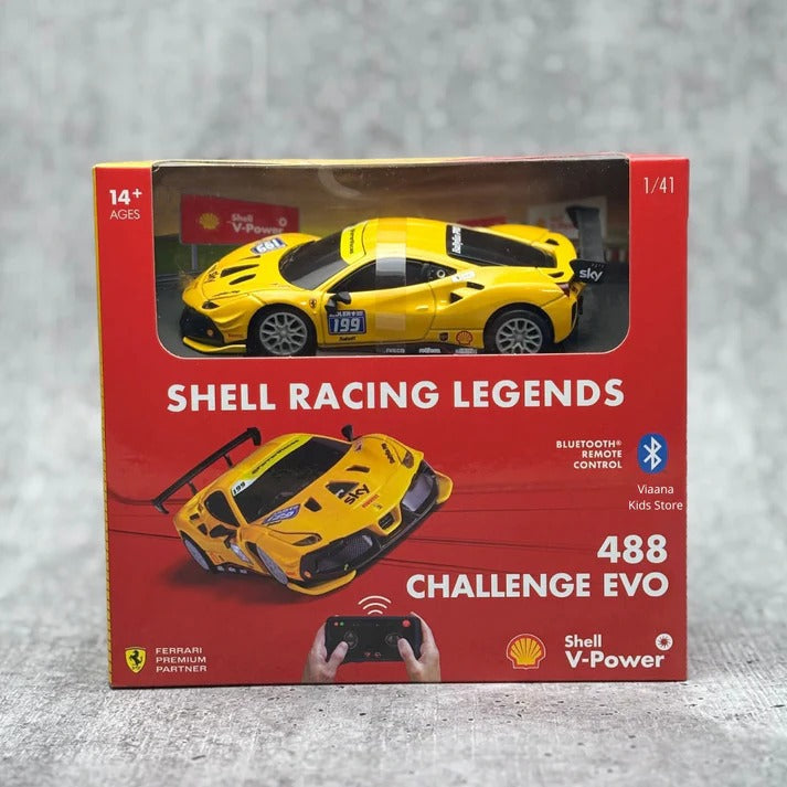 Bburago Ferrari Shell Racing Legends FXX-K Evo 1:41 Scale Bluetooth Remote Control Car – Smartphone Controlled