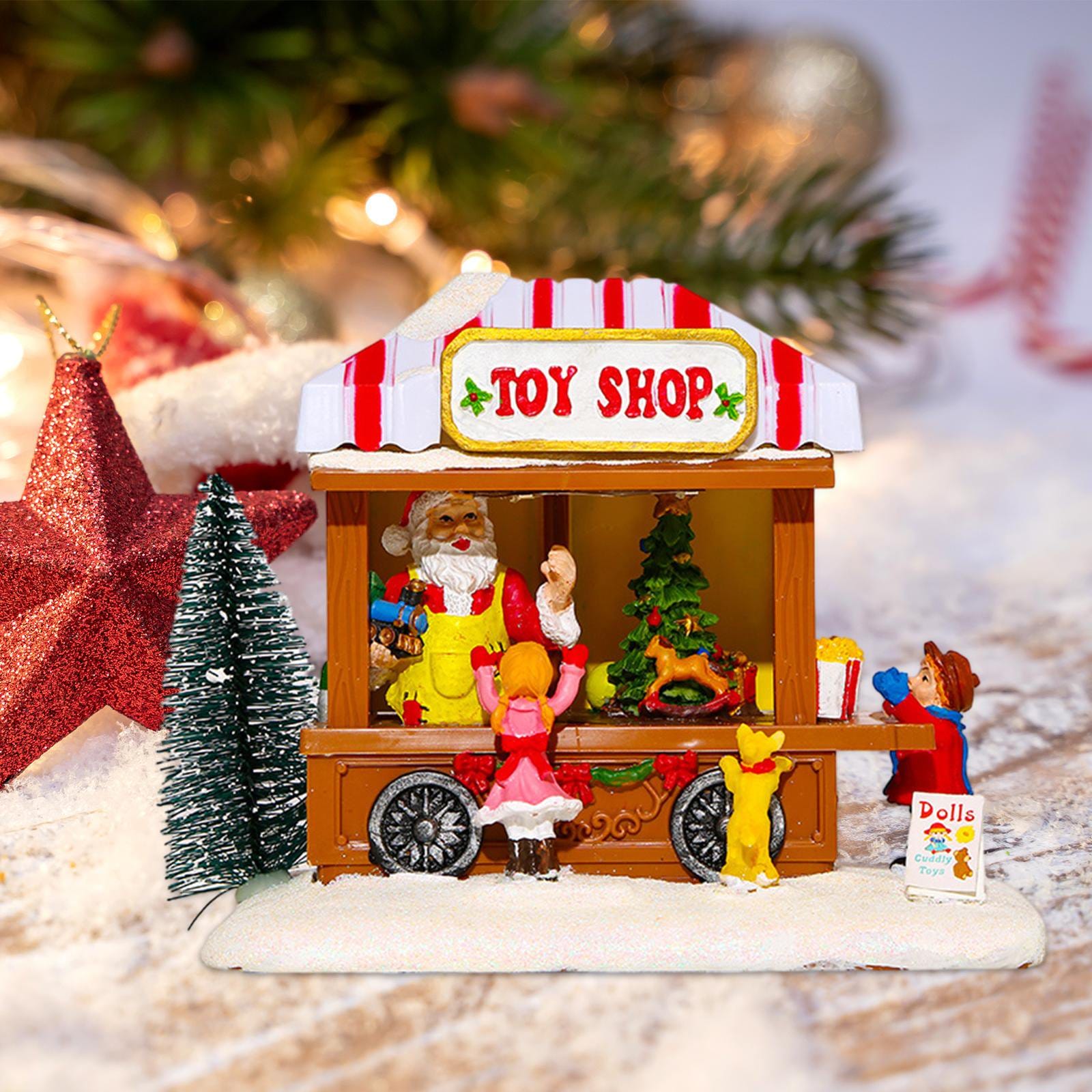 Christmas Toy Shop Musical ShowPiece Lamp ( Size 18*15*11 Cm) - Battery Operated